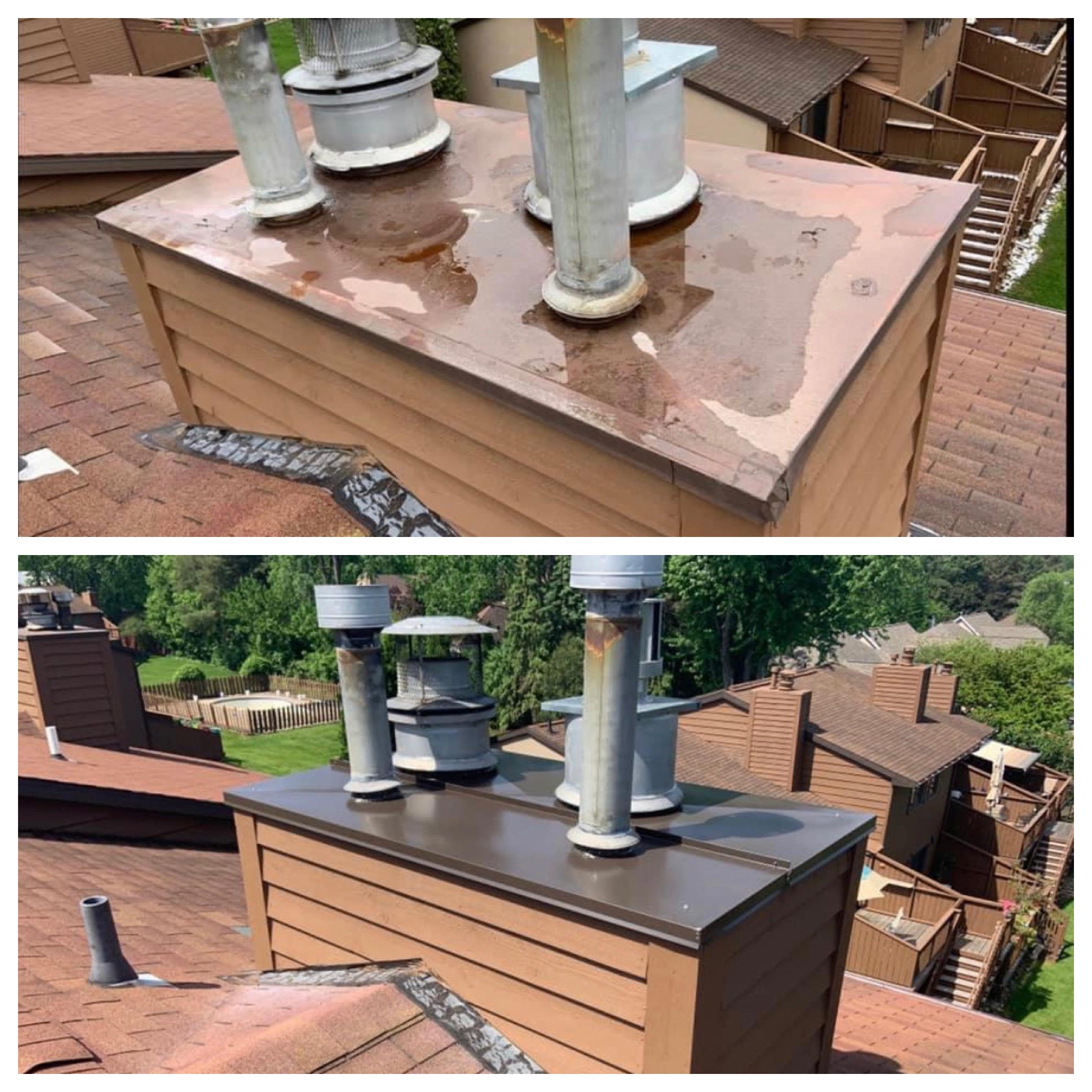 Before and After Chimney Cap